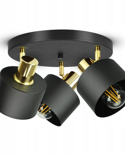 Lubinė lempa, šviestuvas „Classic Spot“ juoda-aukso, E27 LED