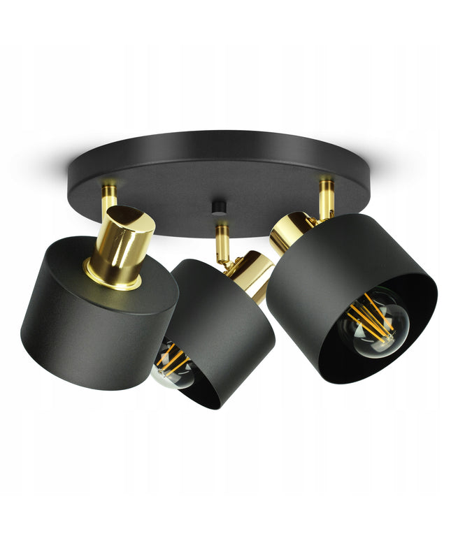 Lubinė lempa, šviestuvas „Classic Spot“ juoda-aukso, E27 LED