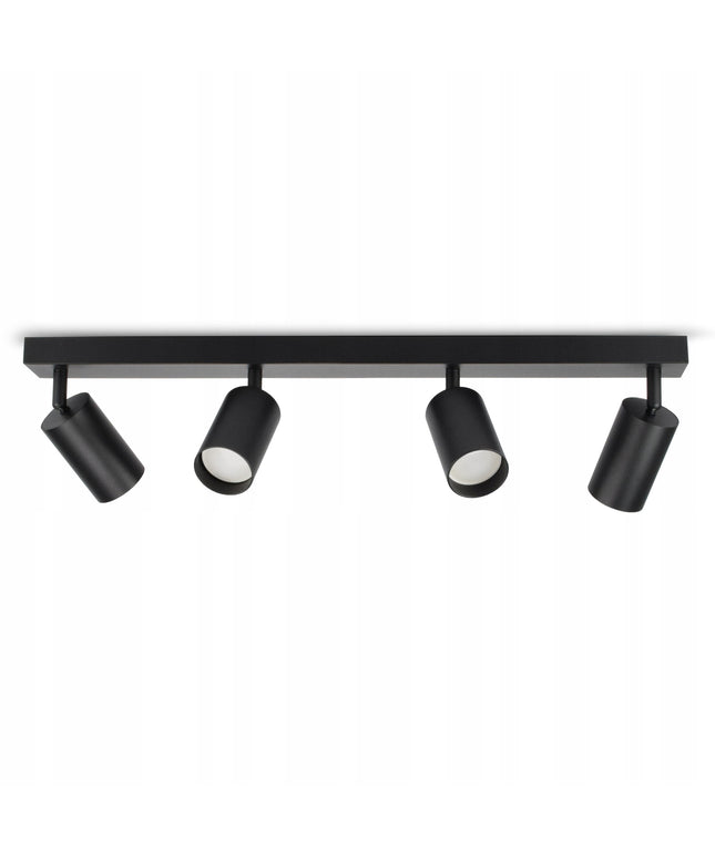 Lubinis šviestuvas 4 vietų juodas metalinis SPOT BG4 GU10 LED minimalistinio dizaino