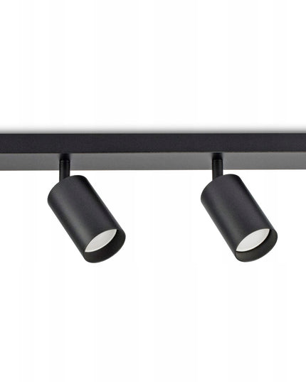 Lubinis šviestuvas 4 vietų juodas metalinis SPOT BG4 GU10 LED minimalistinio dizaino