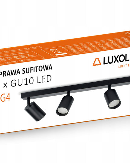 Lubinis šviestuvas 4 vietų juodas metalinis SPOT BG4 GU10 LED minimalistinio dizaino