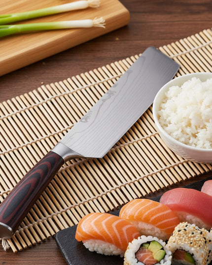 Luneso 5 dalių japoniško stiliaus virtuvinių peilių rinkinys iš anglinio plieno