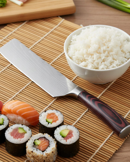 Luneso 5 dalių japoniško stiliaus virtuvinių peilių rinkinys iš anglinio plieno