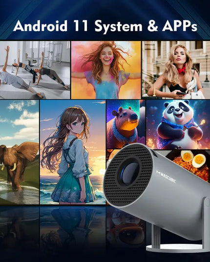 Magcubic HY300 Pro Mini Projektorius – 260 ANSI, Android 11, 4K Palaikymas, Belaidis Wi-Fi, 1280x720 HD, Automatinė Korekcija