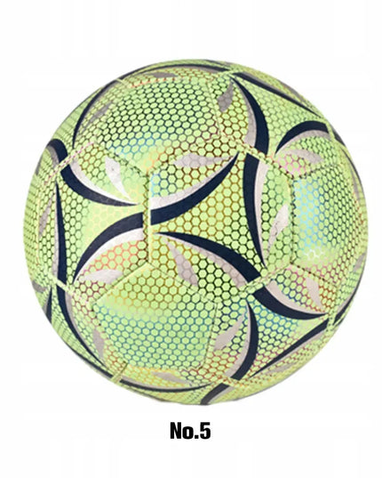 Maginis atspindintis futbolo kamuolys fluorescencinis šviečiantis