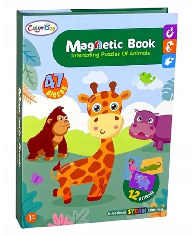 Magnetinė dėlionė Afrikos gyvūnai vaikams Magnetic Book Puzzle
