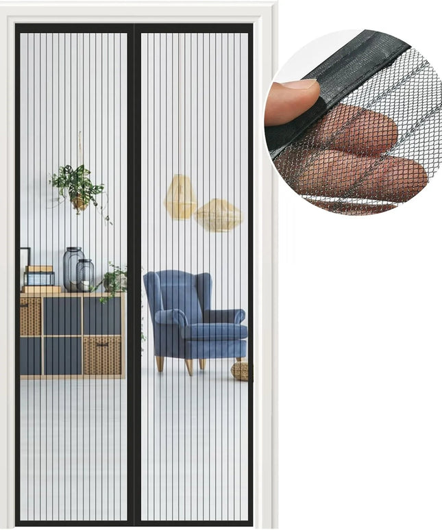 Magnetinis tinklelis nuo uodų durims 95x200 cm, juodas
