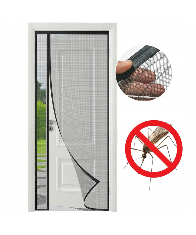 Magnetinis tinklelis nuo vabzdžių balkono durims 80x200 cm Premium tinklelis juodas
