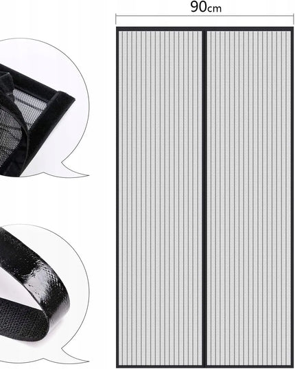 Magnetinis tinklelis nuo vabzdžių balkono durims 90x230 cm juodas