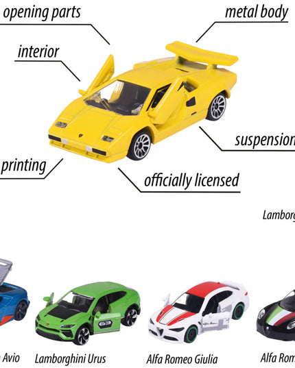 Majorette 5 itališkų sportinių automobilių rinkinys