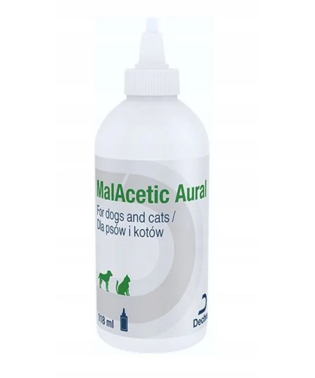 MalAcetic Aural 118 ml Dechra ausų priežiūros priemonė šunims ir katėms