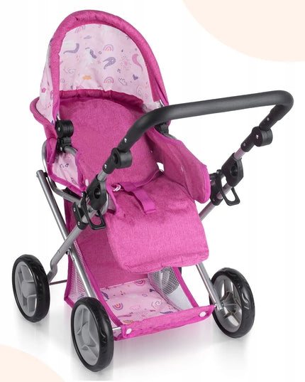 MalPlay 3-in-1 lėlių vežimėlis su lopšiu, sportine dalimi, automobiline kėdute ir priedais