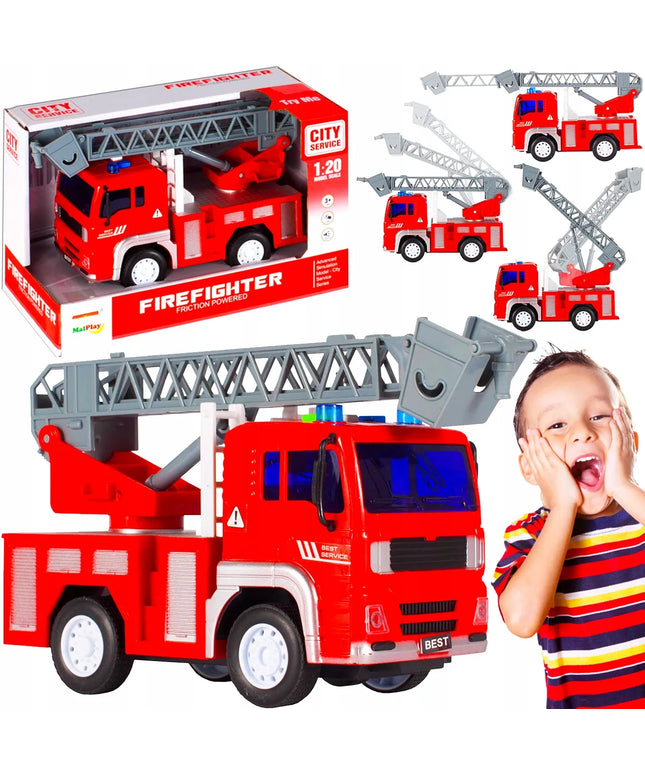 MalPlay gaisrinės automobilis su šviesos ir garso efektais 1:20