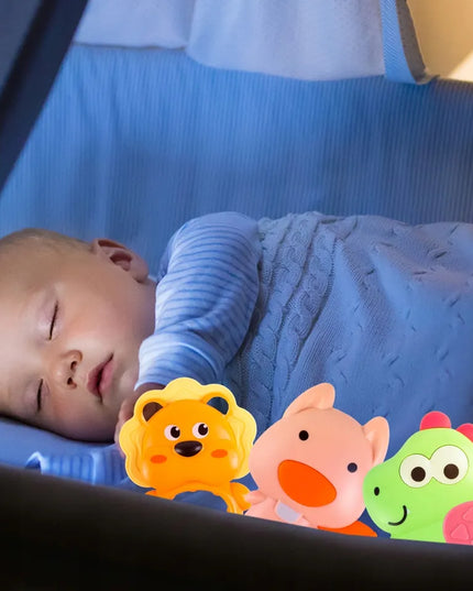 MalPlay guminiai barškučiai ir kramtukai gyvūnėliai, 4 vnt.