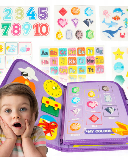 MalPlay Montessori juslių knygelė iš veltinio „Quiet Book“ 3D