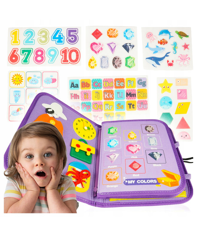 MalPlay Montessori juslių knygelė iš veltinio „Quiet Book“ 3D