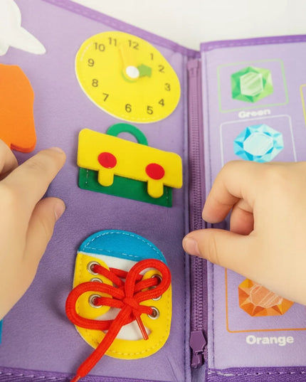 MalPlay Montessori juslių knygelė iš veltinio „Quiet Book“ 3D