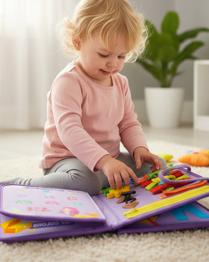 MalPlay Montessori juslių knygelė iš veltinio „Quiet Book“ 3D