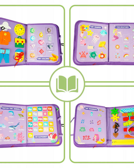 MalPlay Montessori juslių knygelė iš veltinio „Quiet Book“ 3D