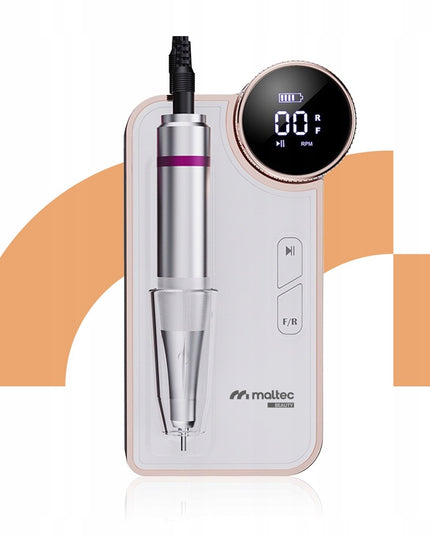 Belaidė freza manikiūrui ir pedikiūrui MALTEC ND-6 – 50W, 35000 aps./min., akumuliatorinė su antgaliais, Twist Lock, profesionaliam naudojimui