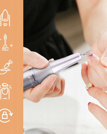 Belaidė freza manikiūrui ir pedikiūrui MALTEC ND-6 – 50W, 35000 aps./min., akumuliatorinė su antgaliais, Twist Lock, profesionaliam naudojimui