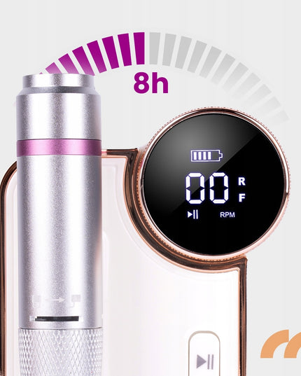 Belaidė freza manikiūrui ir pedikiūrui MALTEC ND-6 – 50W, 35000 aps./min., akumuliatorinė su antgaliais, Twist Lock, profesionaliam naudojimui