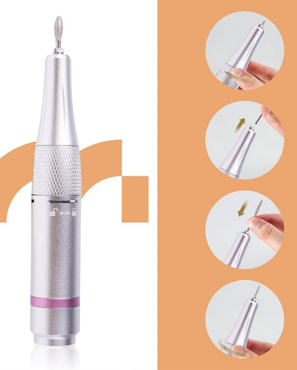 Belaidė freza manikiūrui ir pedikiūrui MALTEC ND-6 – 50W, 35000 aps./min., akumuliatorinė su antgaliais, Twist Lock, profesionaliam naudojimui