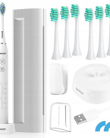 Maltec Toothie X1 WH soninis dantų šepetėlis, 6 režimai, su dėklu ir galvutėmis