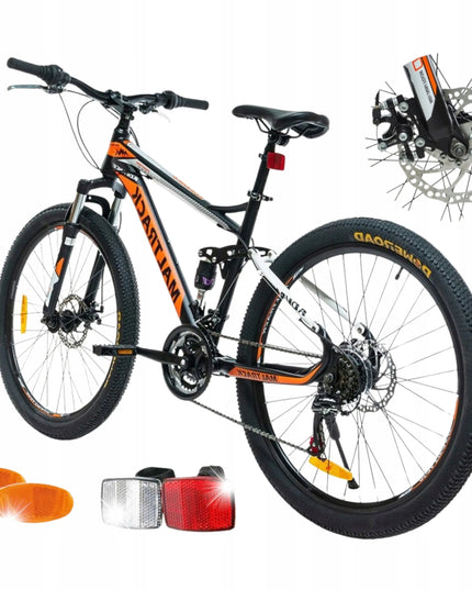 MalTrack Team Orange 26" MTB kalnų dviratis, 18 Shimano pavarų, diskiniai stabdžiai