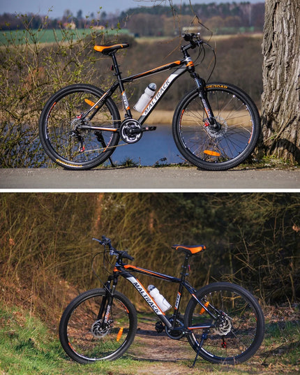 MalTrack Team Orange 26" MTB kalnų dviratis, 18 Shimano pavarų, diskiniai stabdžiai