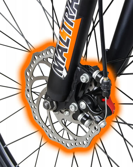 MalTrack Team Orange 26" MTB kalnų dviratis, 18 Shimano pavarų, diskiniai stabdžiai