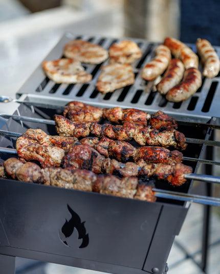 Mangal kepsninė lagaminas 10 iešmų anglimis kūrenama sulankstoma metalinė 3 mm