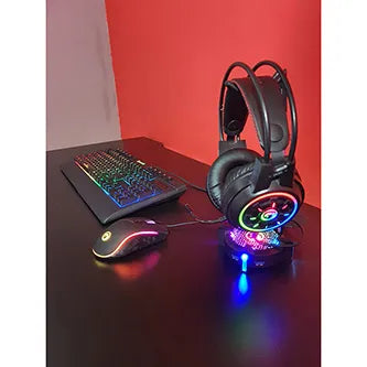 Marvo CM305 RGB žaidimų klaviatūros, pelės ir ausinių rinkinys, juodas