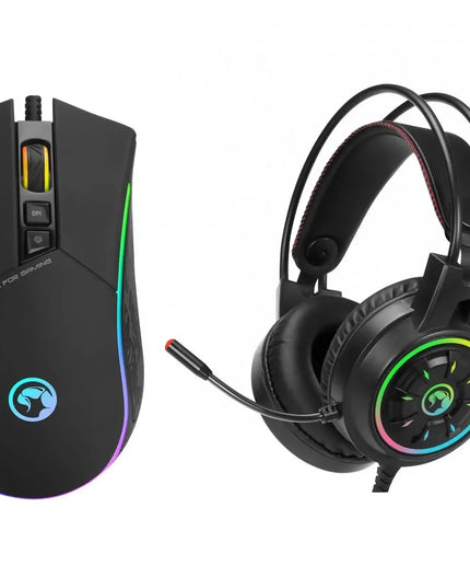 Marvo CM305 RGB žaidimų klaviatūros, pelės ir ausinių rinkinys, juodas