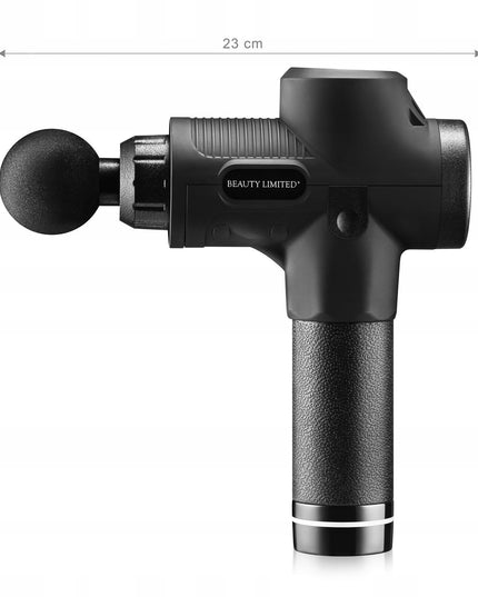 Masažo pistoletas kūnui Beauty Limited® 120W su 30 intensyvumo lygių, 7 keičiamos galvutės, LCD ekranas ir belaidis naudojimas