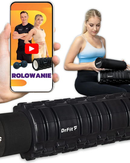 Masažo volelių rinkinys DrFit 2in1 su dygliukais ir lygus paviršius reabilitacijai