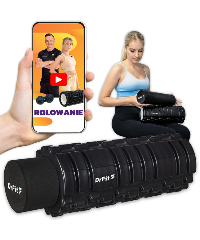 Masažo volelių rinkinys DrFit 2in1 su dygliukais ir lygus paviršius reabilitacijai