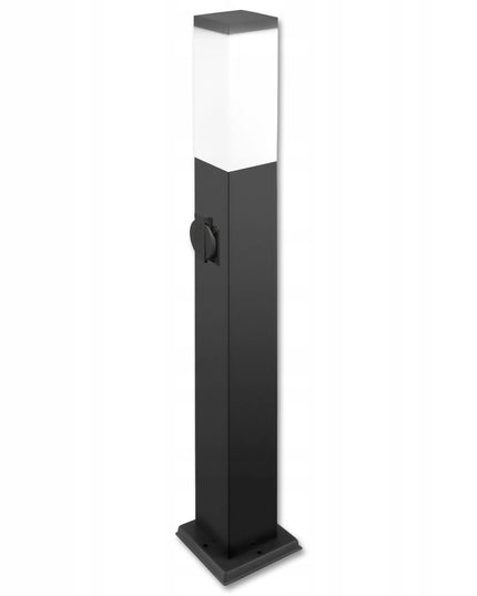 Masterled 65 cm lauko LED šviestuvas-kolona su E27 lizdu ir 230V kištukiniu lizdu