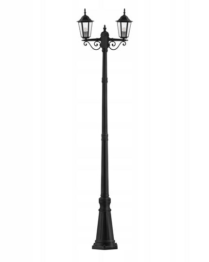 Masterled pastatomas lauko LED šviestuvas 227 cm, lampionas 2x E27, stulpas
