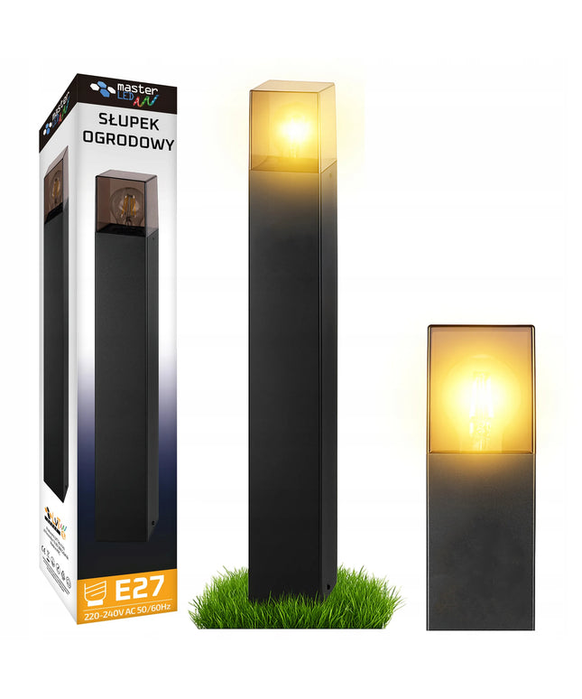 Masterled pastatomas LED sodo šviestuvas-stulpas 80 cm, išorinis, E27, juodas