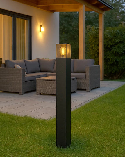 Masterled pastatomas LED sodo šviestuvas-stulpas 80 cm, išorinis, E27, juodas
