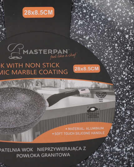 Masterpan gili granitinė wok keptuvė 28 cm, neprideganti, skirta indukcinėms ir dujinėms viryklėms