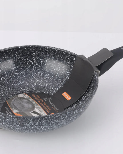 Masterpan gili granitinė wok keptuvė 28 cm, neprideganti, skirta indukcinėms ir dujinėms viryklėms