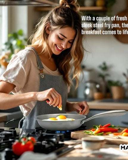 Masterpan plieninė 20 cm keptuvė iš nerūdijančio plieno su indukcija