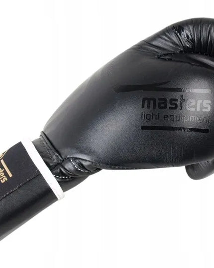 MASTERS RBT-BLACK/BLACK odinės bokso pirštinės 14 oz