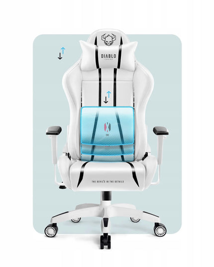 Maža žaidimų kėdė sukama prie stalo DIABLO X-ONE 2.0 Small Size balta