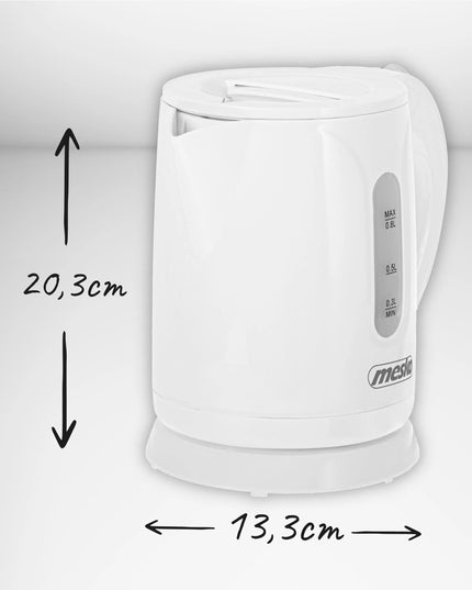 MAŽAS elektrinis belaidis virdulys 0,8L, kalkių filtras, plokščias kaitinimo elementas