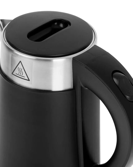 Mažas elektrinis kelioninis virdulys Adler 800W 0,6L, metalinis, juodas