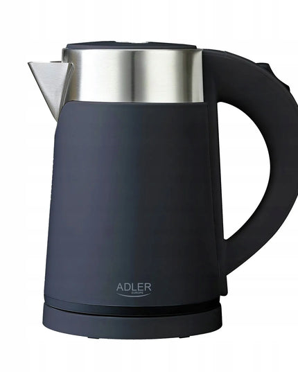 Mažas elektrinis kelioninis virdulys Adler 800W 0,6L, metalinis, juodas