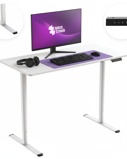 Mažas elektrinis rašomasis stalas 100x60cm Spacetronik, reguliuojamas darbui stovint